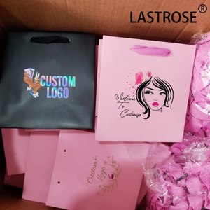 Borsa della spesa di lusso all'ingrosso del cartone rosa chiaro riciclabile etichetta privata per i cosmetici per il regalo del rossetto del Mascara - Product Image 6