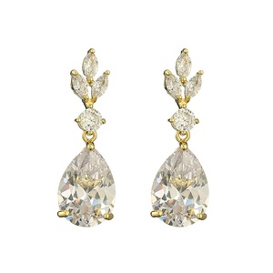 RAKOL EP2500 Water Drop Cubic Zirconia Women's 2021 Fashion Earrings Jewelry - Product Image 1