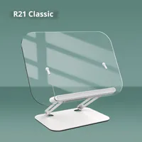Support de Lecture pour Tablette et Ordinateur de Bureau en Plastique Transparent Réglable en Hauteur Rotation à 360 Degrés