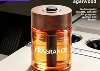 Diffuseur de parfum pour voiture DIY écologique avec couvercle en bois, bouteille en verre, parfum bois d'agar, désodorisant pour porte-gobelet, huile essentielle végétale naturelle