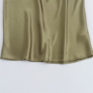 <span class=keywords><strong>Vestido</strong></span> <span class=keywords><strong>Midi</strong></span> TAOP&ZA Primavera 2024, Nuevo Estilo, Cintura Sexy, Textura de Satén de Seda, Cuello Drapeado, Sin Mangas, 8372090 6962230 3897158 - Product Image 5