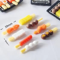 인형 집 수지 상상의 음식 놀이 모델 만화 스타일 어린이를위한 장난감 척 미니 일본 바베큐 꼬치