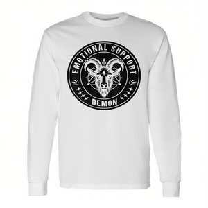 T-shirt à manches longues Emotional Support Demon, noir, taille adulte unisexe - Product Image 2