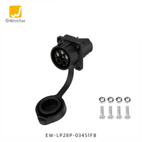 Connecteur de câblage aviation E-Weichat en plastique M28 IP68 étanche LP28 3/5 broches 16A 32A mâle/femelle avec bride