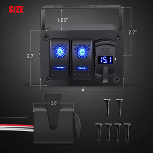 DIY Aufkleber 3 Gang Marine <span class=keywords><strong>Control</strong></span> Box Vor verdrahtete Typ <span class=keywords><strong>C</strong></span> USB USB Lade buchse 12V Schalttafel für Boots wagen RV - Product Image 2