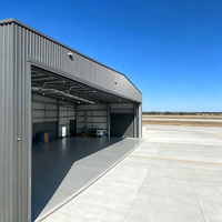 Hangar industriel préfabriqué en acier sans colonnes, moderne, pour avions et jets privés, avec une durabilité de 20 ans