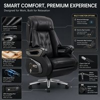 Chaise de bureau électrique ergonomique de luxe avec fonction de massage, inclinable, avec fonction de levage et pivotante pour le bureau