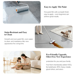 Water-Based Environment-Friendly White <strong>Ceramic</strong> Tile <strong>Paint</strong> for Indoor Use Toilet Bedroom Floors Roller Coating - Product Image 6