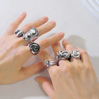 Neuer Trendiger Ring Punk Vergoldet Wasserdicht Edelstahl Breite Version Damenring