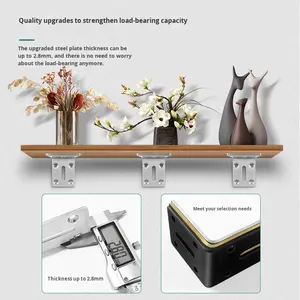 دعامة رفوف على شكل حرف L من الفولاذ المقاوم للصدأ، سميكة، بزاوية قائمة، من الفولاذ المدرفل على البارد، لدعم الأثاث وتقسيمه وتحمل الأوزان - Product Image 5