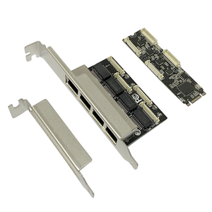 การ์ดเชื่อมต่อเครือข่ายอีเธอร์เน็ต PCIe แบบ M.2 สำหรับอุตสาหกรรม 4 พอร์ต ชิปเซ็ต Realtek8111H ความเร็ว 10/100/1000Mbps อะแดปเตอร์เดสก์ท็อป ระบายความร้อนได้ดี OEM/ODM Ngff สำหรับอุตสาหกรรม มีสินค้าในสต็อก - Product Image 1
