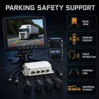 Système d'aide au recul pour véhicule 12-24V avec caméra, moniteur, alarme vocale et détection de stationnement à 4 capteurs pour bus, camion, usage commercial
