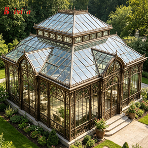 Invernadero de Hierro Forjado Estilo Victoriano, Solárium de Lujo Personalizado con Tragaluz <span class=keywords><strong>para</strong></span> Jardín de Villa, <span class=keywords><strong>Cerramientos</strong></span> de Patio de <span class=keywords><strong>Policarbonato</strong></span> - Product Image 2