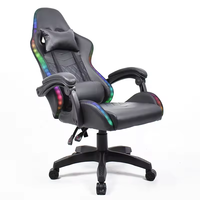 Chaise ergonomique de jeu pour ordinateur avec repose-pieds Chaise de jeu vidéo RVB avec dossier lombaire haut