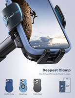 Support de téléphone de voiture Lamicall STCD05 à rotation 360° avec ventouse pour pare-brise, fixation par pince, support de navigation GPS