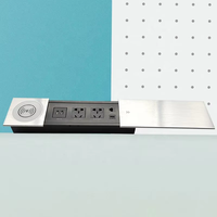 Enchufe de Escritorio Eléctrico con Cargador Inalámbrico, Enchufe Oculto para Mesa de Conferencias con Cubierta Deslizante Inalámbrica