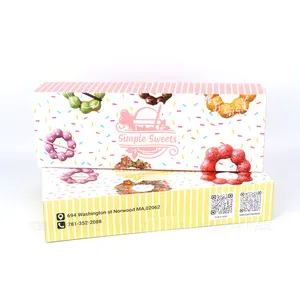 Wholesale Custom Bakery Cake Donuts And Cookie Doughnut Box Paper Boxes Food Packaging