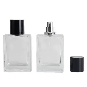 50ml şeffaf parfüm şişeleri cam sprey parfüm şişesi lüks cam şişe atomizörler taşınabilir parfüm Atomizer dolum sprey