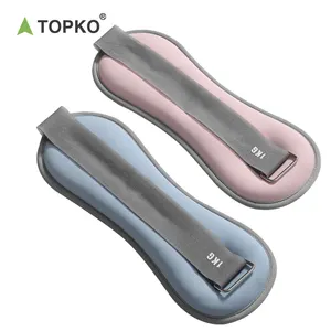 TOPKO สต็อกขายส่งสายรัดข้อเท้าแบบถ่วงน้ําหนักทรายเหล็ก สายรัดข้อเท้าโยคะฟิตเนสที่สะดวกสบาย
