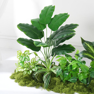 Plantes artificielles Série VXYZ 30cm-100cm Feuilles de Monstera Décoration paysagère intérieure et extérieure Style naturel Vase à fleurs en plastique - Product Image 3