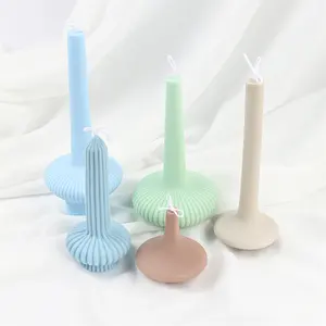 Vase Column Candle Silicone Mold Form Concrete Decorative Craft DIY Epoxy Resin Strip Pillar With Round Bottom Soap Mould Arts