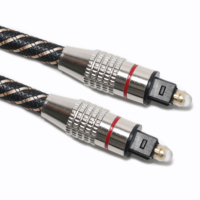 Câble audio optique Toslink de haute qualité (numérique) 6 pieds, connecteurs métalliques, gaine en PVC tressé pour lecteur DVD et haut-parleur