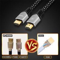 HDMI 2.0 Câble 4K 60Hz 18gbps ARC eARC HDR 2.0 Cordon vidéo pour Amplificateur TV PS4 NS Projecteur Haute Définition
