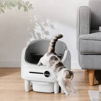 Bac à litière autonettoyant pour chat 80L, ouvert, automatique, intelligent, avec contrôle WiFi via application, 3 protections