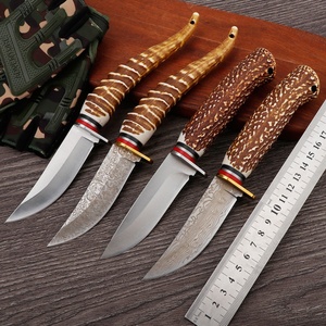 Couteau EDC d'extérieur HK SS222 avec manche en plastique imitation os, personnalisable OEM, multifonctionnel, en acier inoxydable, pour jardinage, à pointe tombante - Product Image 1