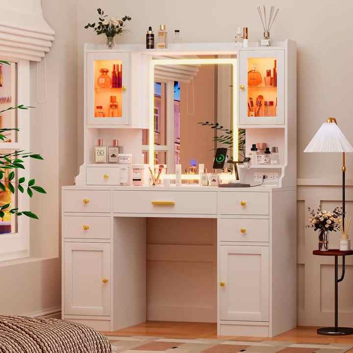 Maxkon dressing table lighting vanity mirror dresser bedroom furniture