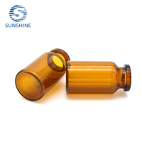 Flacon en verre tubulaire ambré stérile de 10 ml, flacon d'injection lyophilisé pour l'emballage pharmaceutique, directement de l'usine