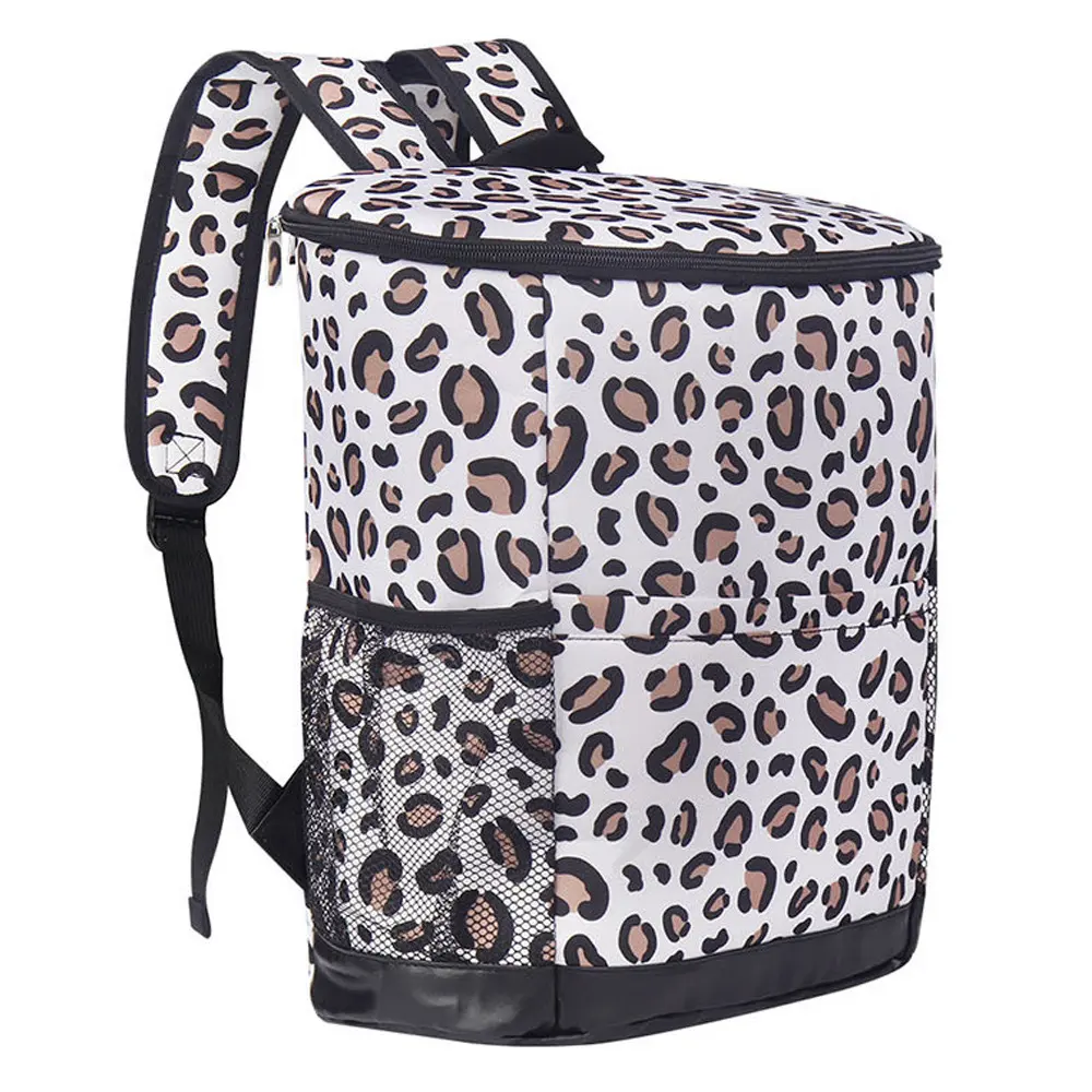 Borsa termica in tessuto Oxford con stampa leopardata, borsa da Picnic, zaino da Picnic portatile da esterno, borsa refrigerata