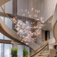 Lustres papillon modernes personnalisés éclairage suspendu lampes personnalisées pour hôtel ingénierie lumière Villa salle de bal moderne longue