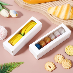 กล่องมาการองแบบมีหน้าต่างใส กล่องขนมอบ กล่องคุกกี้ กล่องบรรจุภัณฑ์ทรงสี่เหลี่ยมผืนผ้าสำหรับใส่โดนัท โกโก้ ทรัฟเฟิล และของหวานต่างๆ - Product Image 5