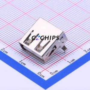 903-141B1011D10100 USB Connector Bent Lead Through Hole Connector Type-A USB 2.0 Female Right Angle Insert - Product Image 1