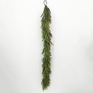 Corona de <span class=keywords><strong>Araucaria</strong></span> navideña de lujo de 61CM con piñas Centro de mesa de vacaciones hecho a mano para Navidad Pino artificial de <span class=keywords><strong>la</strong></span> isla de Norfolk - Product Image 4