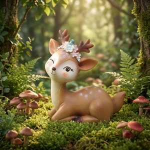 ROOGO <span class=keywords><strong>Accessori</strong></span> da Giardino in Resina Ecologica a Forma di Cervo, Decorazione da Tavolo Modesta per <span class=keywords><strong>Casa</strong></span>, Regalo Creativo - Product Image 2