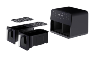 Nueva freidora de aire eléctrica inteligente de doble olla de <span class=keywords><strong>9L</strong></span> con ventana visual y pantalla táctil - Product Image 3