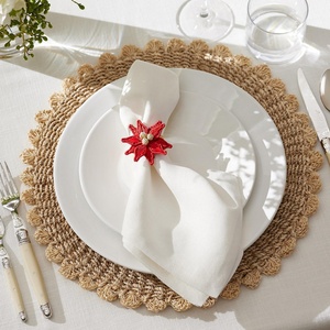 Pure 100% French Flax <b>Linen</b> Napkins Handmade Embroidered Monogram Placemat Organic Cotton <b>Cloth</b> Napkin Plain Dyed for Weddings - Product Image 4