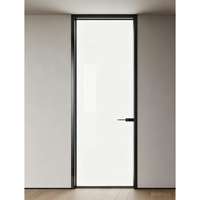 Porte française en alliage d'aluminium à double vitrage, design moderne, construction bien étanche, pour cave à vin, chambre, appartement, usage extérieur