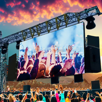 Schermo LED gigante impermeabile a noleggio per palcoscenici, pannello video wall per concerti P2.9 P3.9, display LED da esterno a noleggio.
