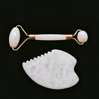 Rouleau facial et outils de massage Gua Sha en jade naturel 100% pour le soin anti-âge DIY