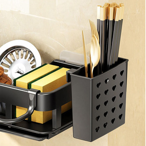 Support de rangement de cuisine en gros pour éponges, distributeur de savon, accessoires de rangement, égouttoir avec porte-baguettes - Product Image 2