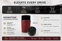 Nouveau diffuseur de parfum de luxe moderne pour voiture avec support en verre, parfum initial longue durée et évaporation naturelle