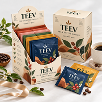 Boîtes de présentation en carton beige imprimées sur mesure, à déchirure facile, pour sachets de café filtre et de thé