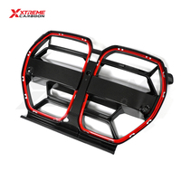 Grille avant centrale en fibre de carbone sèche XTREME style CSL avec accents rouges pour BMW G80 G81 M3 G82 G83 M4 2021+