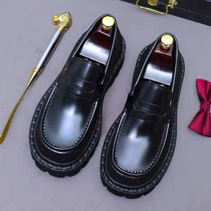 Nouvelles Chaussures Homme 2025 à Enfiler en Cuir Véritable Brillant, Semelle Épaisse, Imperméables et Respirantes pour Bureau et Carrière – Collection Automne - Product Image 4