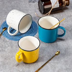 Venta al por mayor de porcelana <span class=keywords><strong>taza</strong></span> de té fogata logotipo personalizado Vintage a granel pintado a mano esmalte moteado <span class=keywords><strong>taza</strong></span> de café de cerámica - Product Image 5