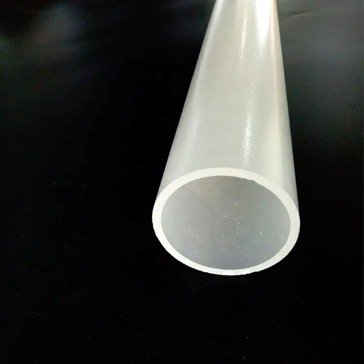 Custom Distância PMMA Acrílico Plástico Extrusão Tubos Transparente Transparente Opala Fosco Tubo redondo Vaso para LED Difusor Tampa