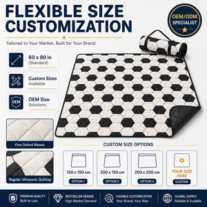 <span class=keywords><strong>Manta</strong></span> de <span class=keywords><strong>Picnic</strong></span> Plegable <span class=keywords><strong>Impermeable</strong></span> y Ecológica de Oxford, Personalizable OEM/ODM, 60x80 Pulgadas, con Revestimiento de PEVA/PVC, Acolchado Ultrasónico, con Logotipo - Product Image 6